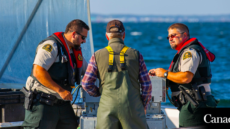 DFO officers performing compliance checks on the water to remind harvesters of the importance of following regulations and licence conditions, and to educate on marine mammal regulations. While electronic monitoring and digital systems are essential for DFO work, having a presence on the waters is just as important.