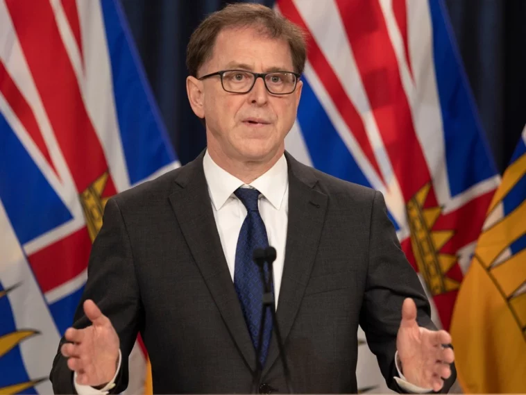Adrian Dix, the MLA for Vancouver-Kingsway speaking in an event.
