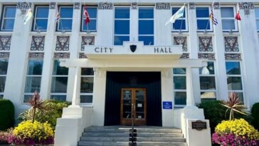 Front steps of city hall in Prince Rupert BC