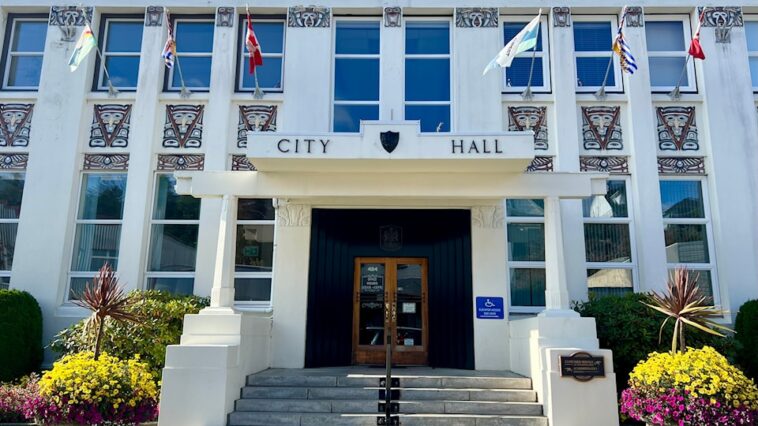 Front steps of city hall in Prince Rupert BC