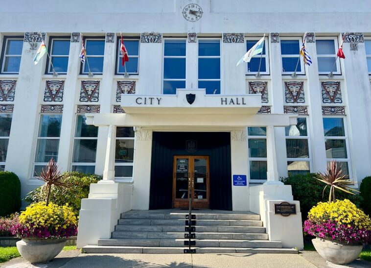 Front steps of city hall in Prince Rupert BC