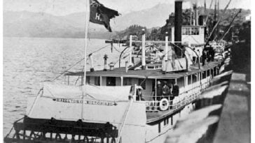 Sternwheleer steamboat "Hazelton" in PRince Rupert early 1900's