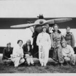 The ‘Flying Seven’ circa 1936 (from left to right) Jean Pike, Tosca Trasolini, Betsy Flaherty, Alma Gilbert, Elianne Roberge, Margaret (Fane) Rutledge, and Rolie Moore